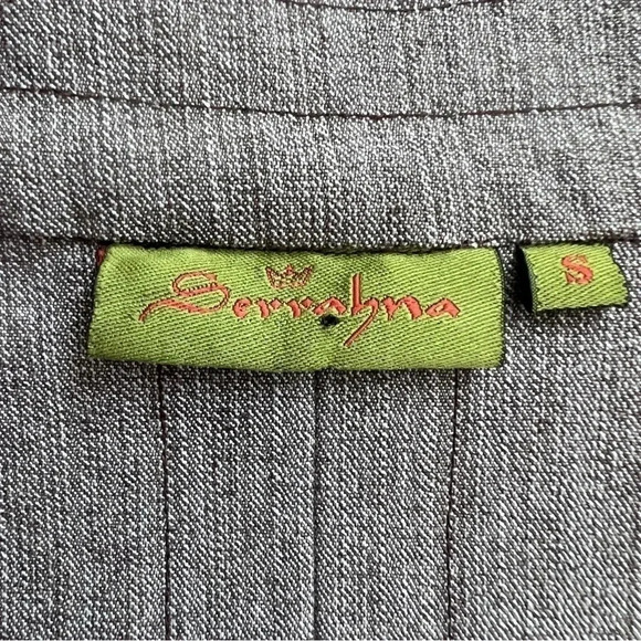 SERRAHNA Statement Blazer Gold Leaf Floral Flounce Cuff Boho Luxe Rare Small - Picture 4 of 12